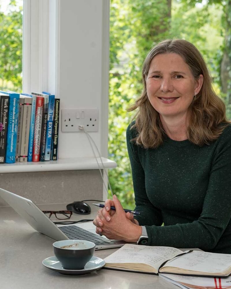 CEO personal brand portrait in a home office, photographed by Jean-Luc Benazet.