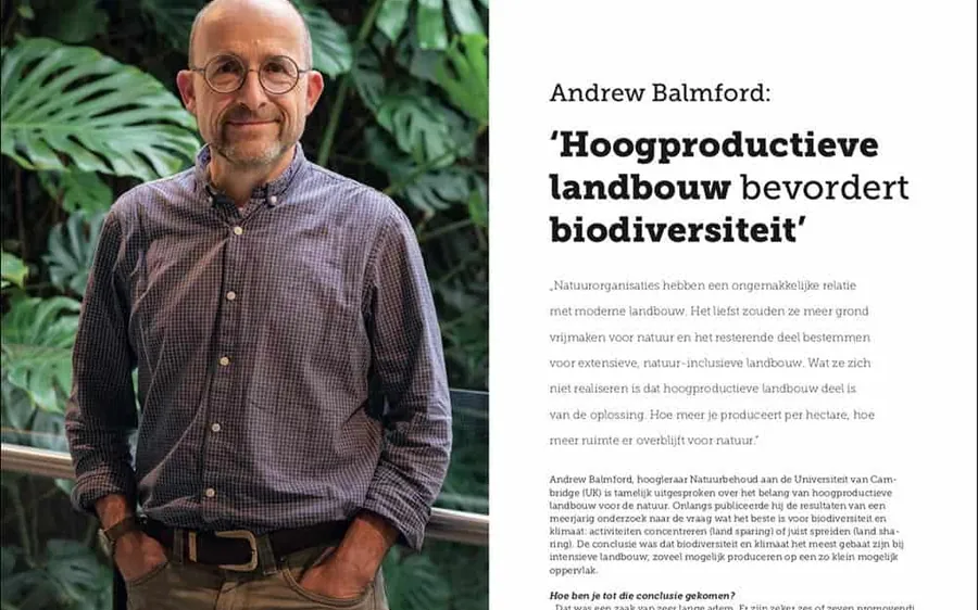 Magazine feature in Vork on Professor Andrew Balmford, with a portrait photographed by Jean-Luc Benazet.
